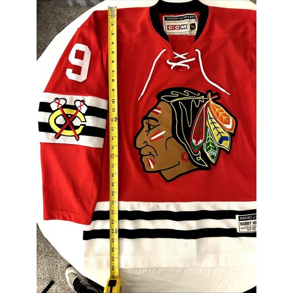 Bobby Hull 1957-58 Chicago Blackhawks CCM Heroes of Hockey Jersey Size 42 RARE - Picture 9 of 16
